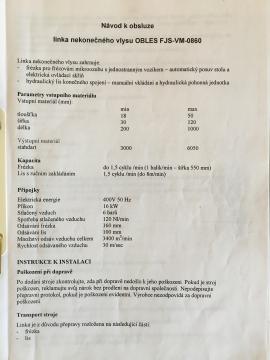 Cinkovacia linka na dĺžkové nadpájanie dreva .OBLES