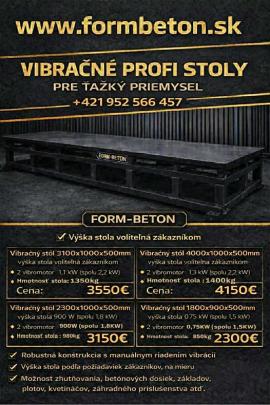 VIBRAČNÉ PROFI STOLY – FORM-BETON