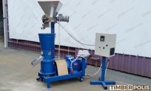 Peletovaci lis dřevěných pilin 7,5 kW + mini šnek.